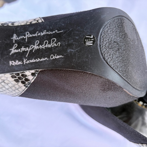 Kardashian Kollection Black & Snakeskin Stiletto Heels – Size 7.5M - Picture 4 of 5